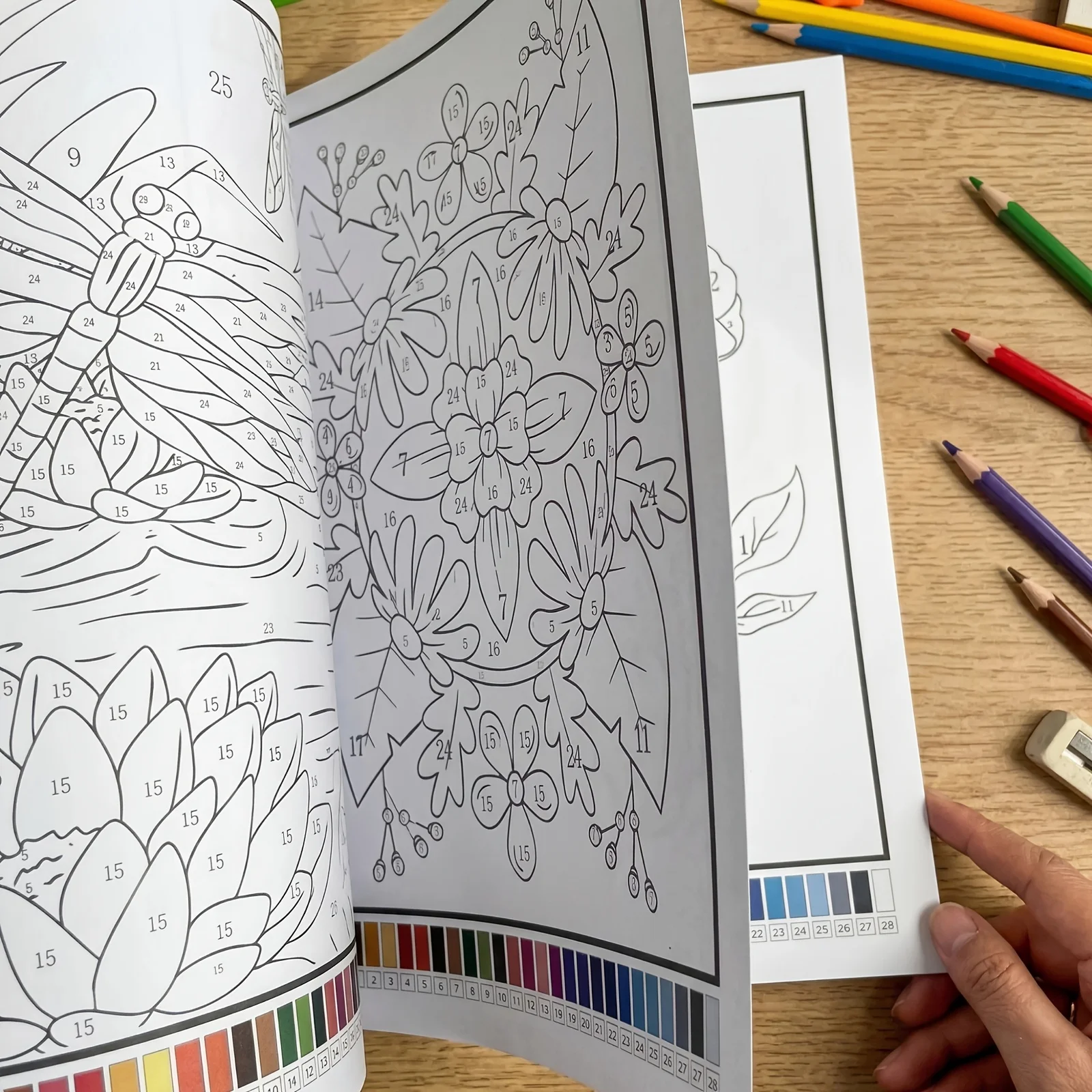 32 Themes Color by Number Book, Coloring Book with Various Animal Flower, Creative Art Painting Pad, Gift for Artists & Beginner image 5