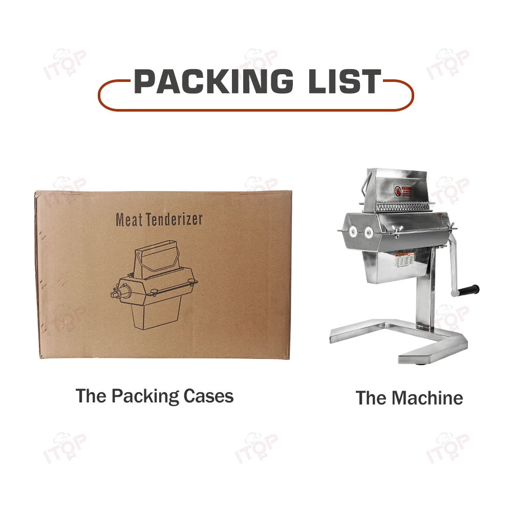 ITOP-ablandador de carne Manual de acero inoxidable, utensilio de cocina comercial para carne, pollo, ternera y cordero