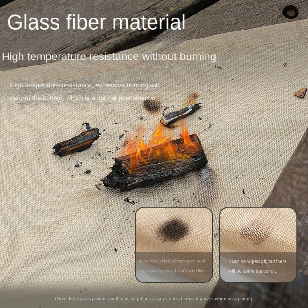 

Glass Coated Camping Fireproof Cloth Multidimensional Fiberglass Outdoor Under Grill Mat Blanket Black/Khaki Flame Retardant Mat