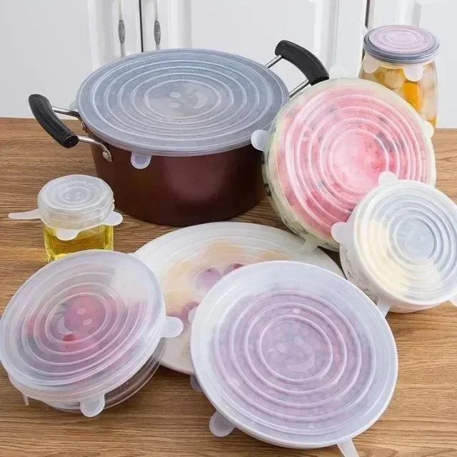 Elastic Silicone Food Cover with Silicone Lid, Container, Selagem Armazenamento, Organização, Casa e Jardim Acessório, Acessório de Cozinha