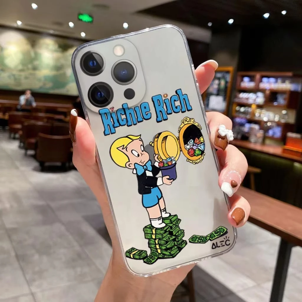 Catoon Dollar Alec Monopoly Phone Case For iPhone 16 15 14 13 12 11 Pro Max XS X XR 7 8 SE Shockproof Bumper Back Cover - náhled 3