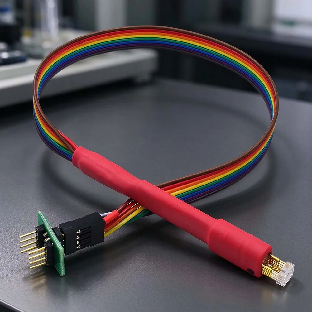SOP8 For Flash Programming Probe Cable Spring Pin Test Clip For EEPROM Chip Reading Writing Tool With Adjustable Stop Block Red