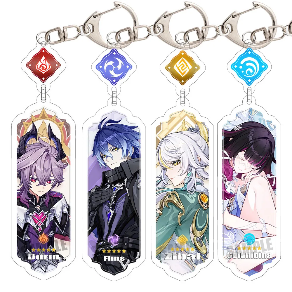 Anime Schlüsselanhänger Flins Durin Mu libre Kinich Furina Neuvillette Arlecchin Schlüsselanhänger Zubehör Niedlicher Taschenanhänger Schlüsselanhänger Fans Geschenk