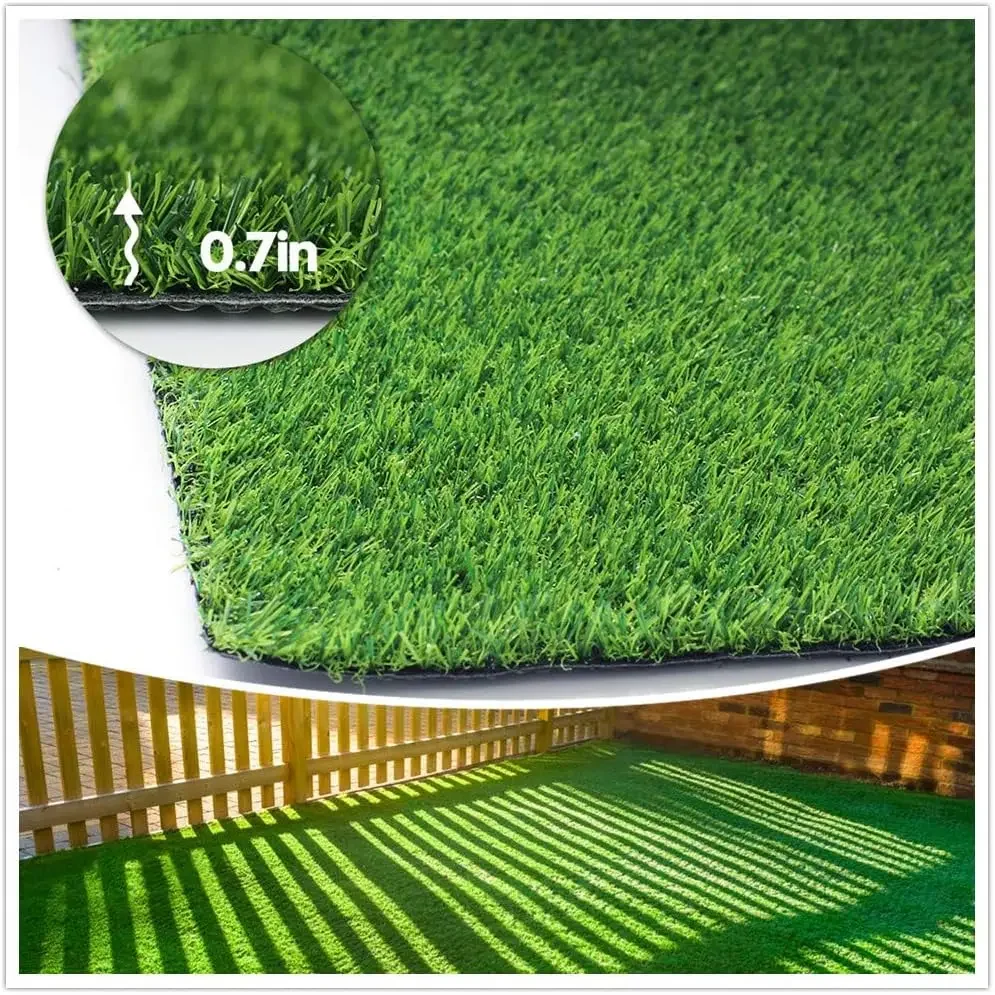 

Artificial Grass Synthetic Lawn, Indoor/Outdoor Grass Carpet, Easy Installation Multi-use Astroturf Rug, Turf with Drain Holes