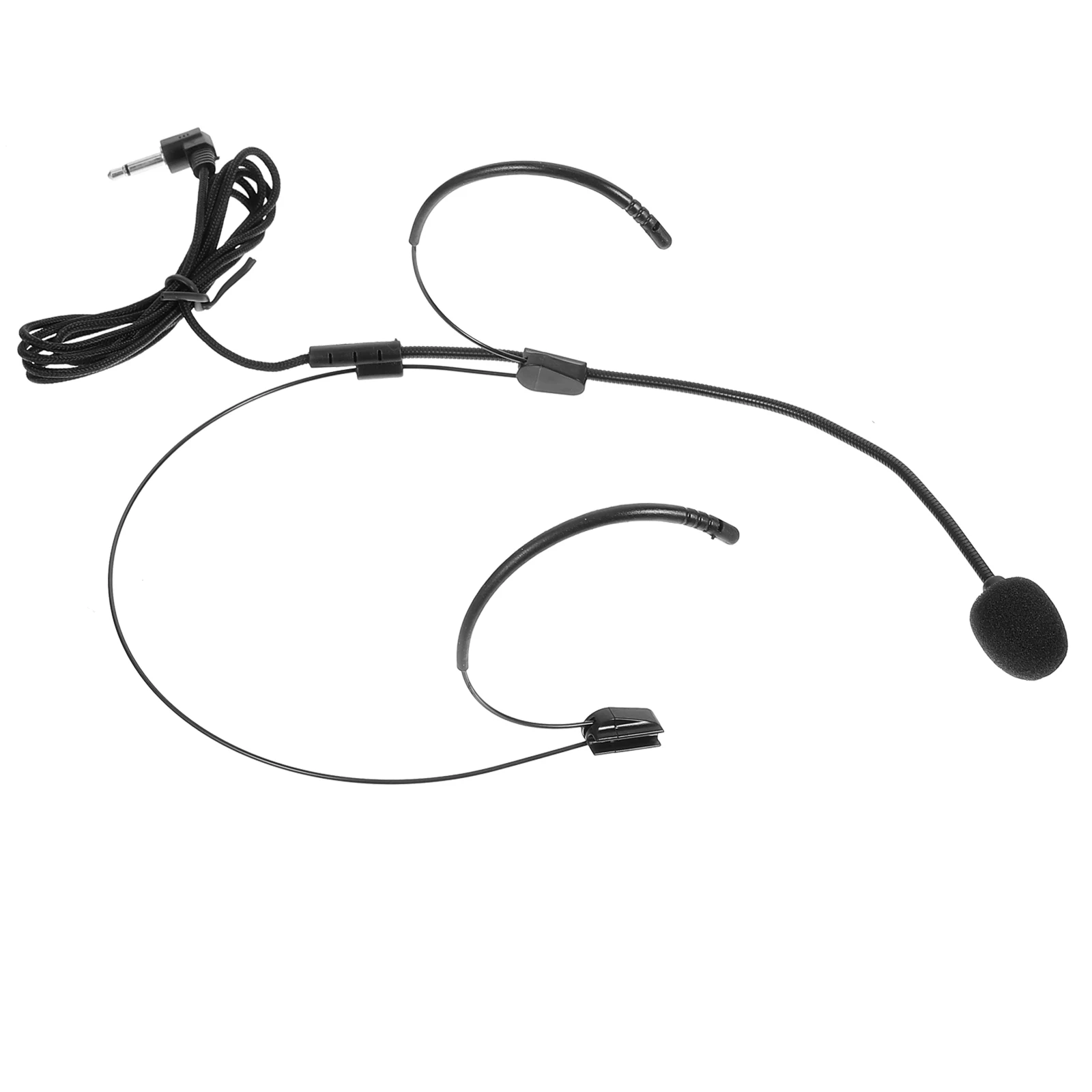 

Head-mounted Microphone Wired Headset for Singing Speaking Teachers Black Ultra-thin Two-ear Comfortable Durable Stable Signal
