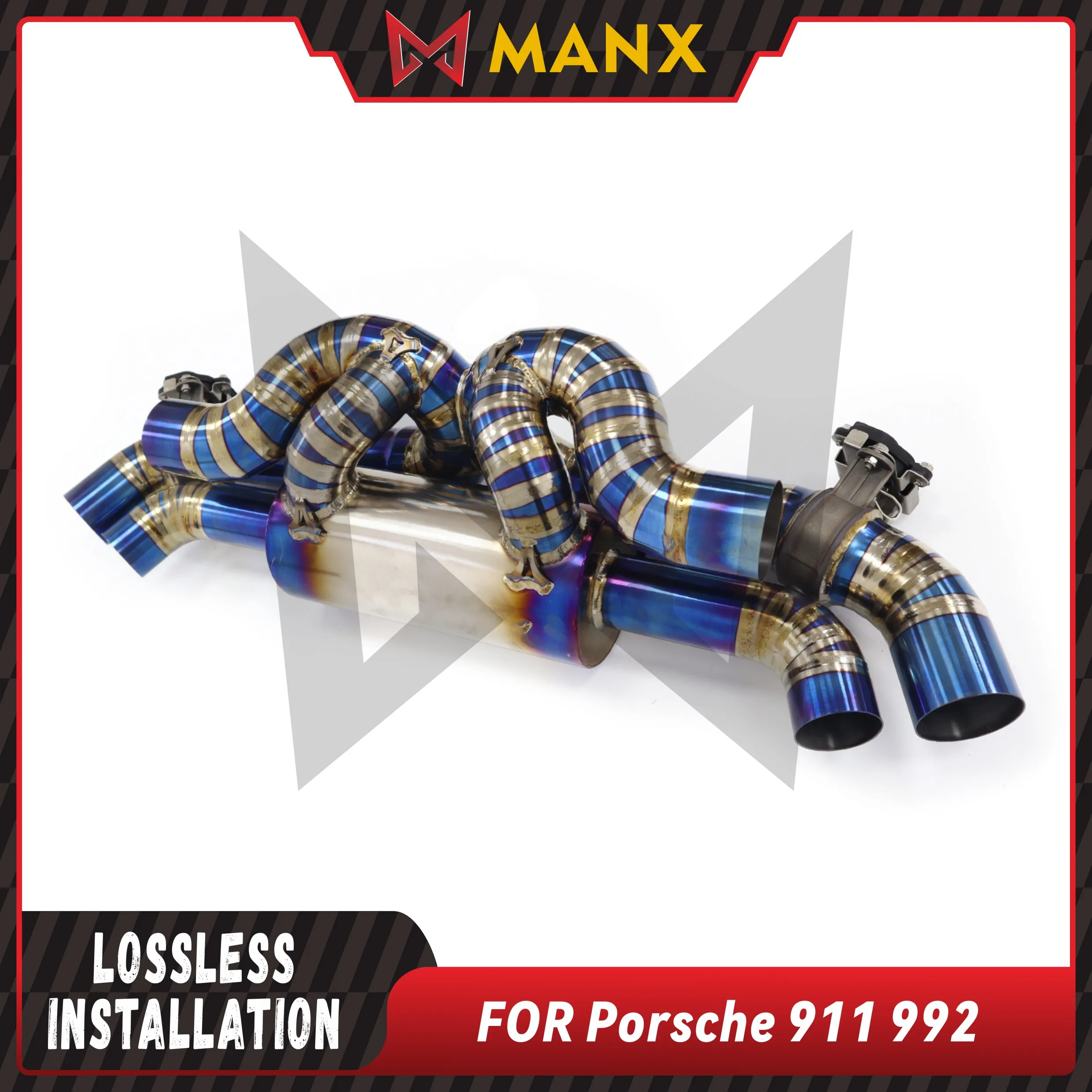 

Titanium alloy bluing Catback Suitable for Porsche 911 992 Performance exhaust Muffler With Valve Lossless installation