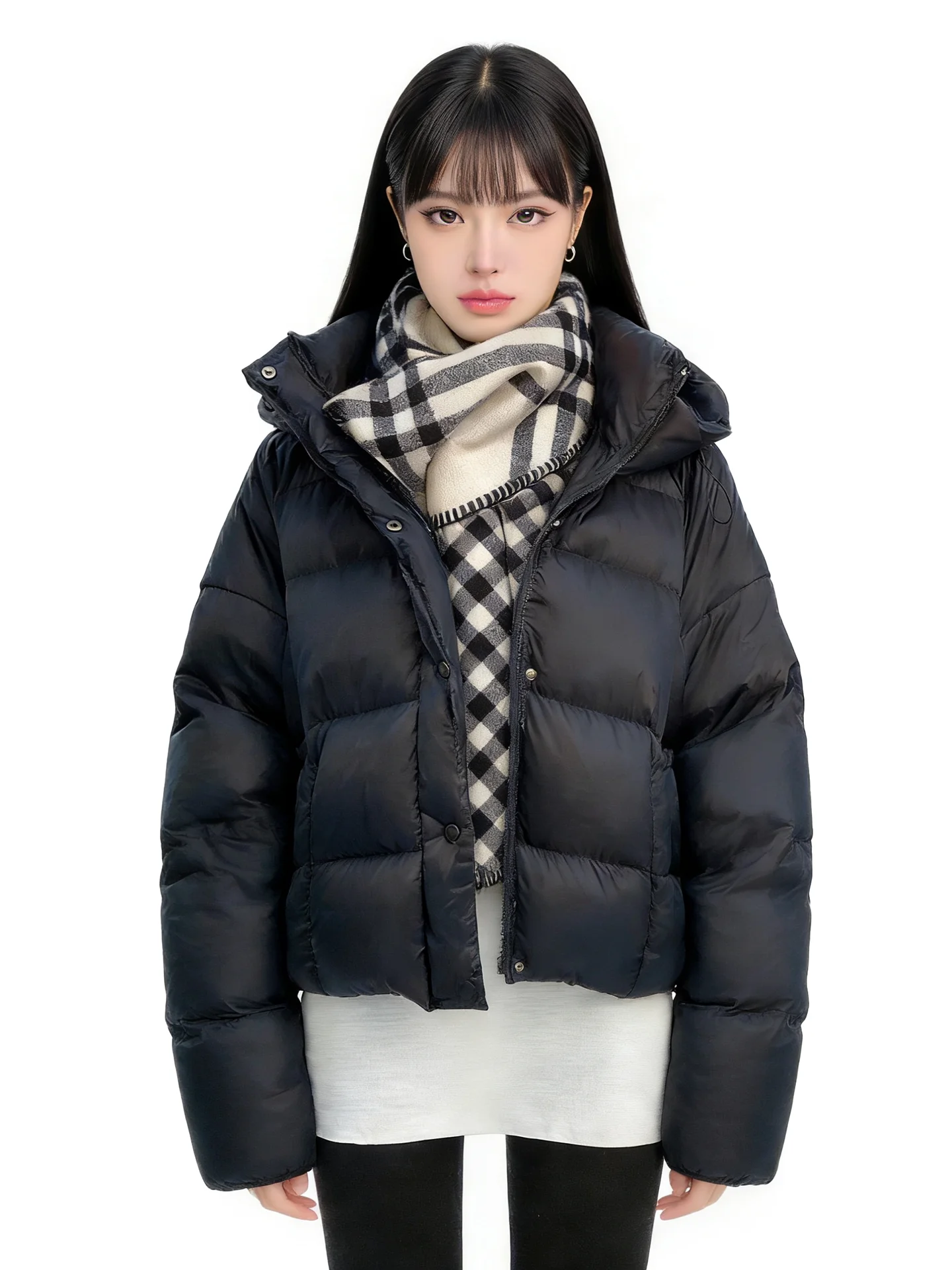 

Зимняя женская куртка JYOOK в стиле ретро, повседневная, с капюшоном, утепленная, приталенная, на молнии, из хлопка, с эффектом «пуховика»