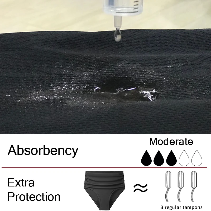 مايوه الحيض مانع للتسرب ، ملابس سباحة للدورة الشهرية من 4 طبقات ، لباس بيكيني ، ملابس بحر ماصة ، سراويل داخلية ذات تدفق كثيف ، مقاس كبير