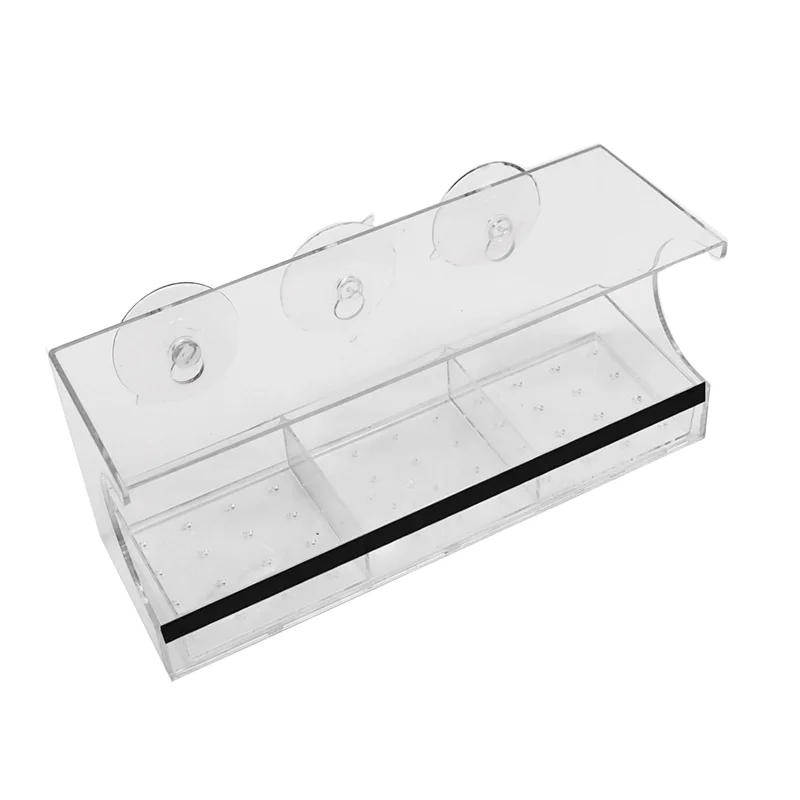 New Window Bird Feeders with Strong Suction Cups, Clear Bird Feeder for Outside, Bird House with Lift-Up 3 Compartment Trays