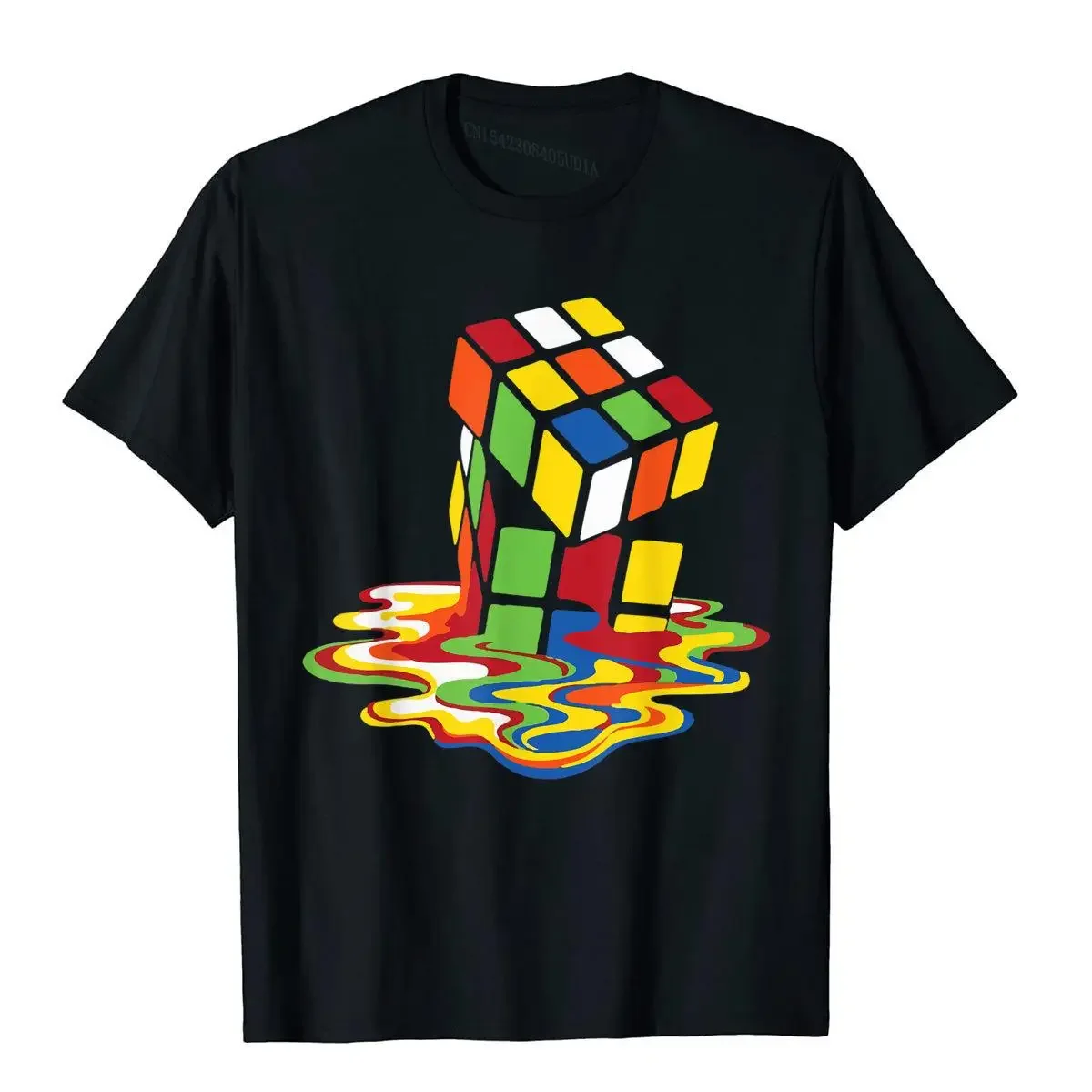 Awesome Graphic Melting Rubik Rubix Rubics Cube Funny Tee T-Shirt Classic Personalized T Shirt Cotton Mens Tops & Tees Leisure