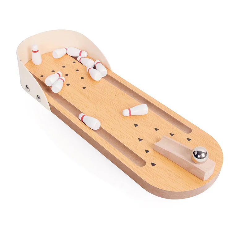 Mini boule de bowling en bois pour enfants et adultes, jeu d'intérieur, vente en gros