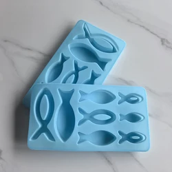 8 Cavities Animal Fish Shape Chocolate Mold Baking Tool Baking Pastry Tools Silicone Mould Ice Cube Tray Non-Stick Flexible