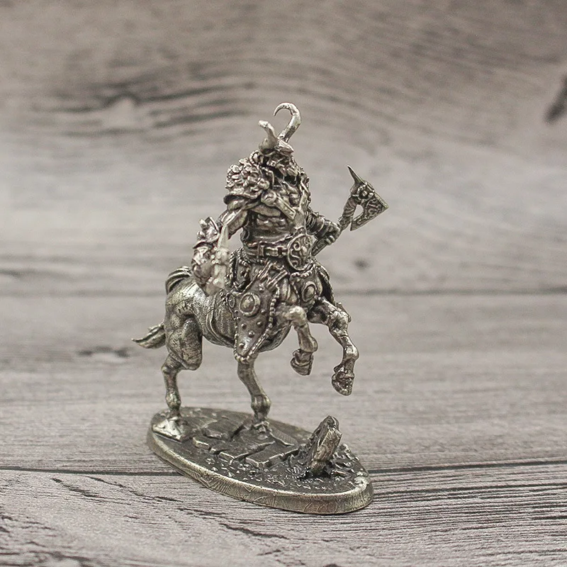 Solid White Copper Centaur Cavalry Soldier General Military Model figure Sculpture Desktop Decoration Game Chess Piece Ornament