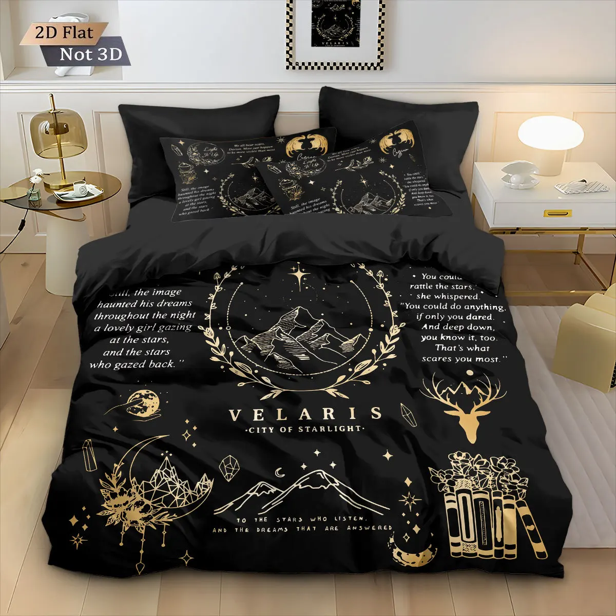 3pcs Red Bedding Set Golden Rose Valentine's Day Print Comfortable King Queen Twin Single Size for Home Decoration for Lover