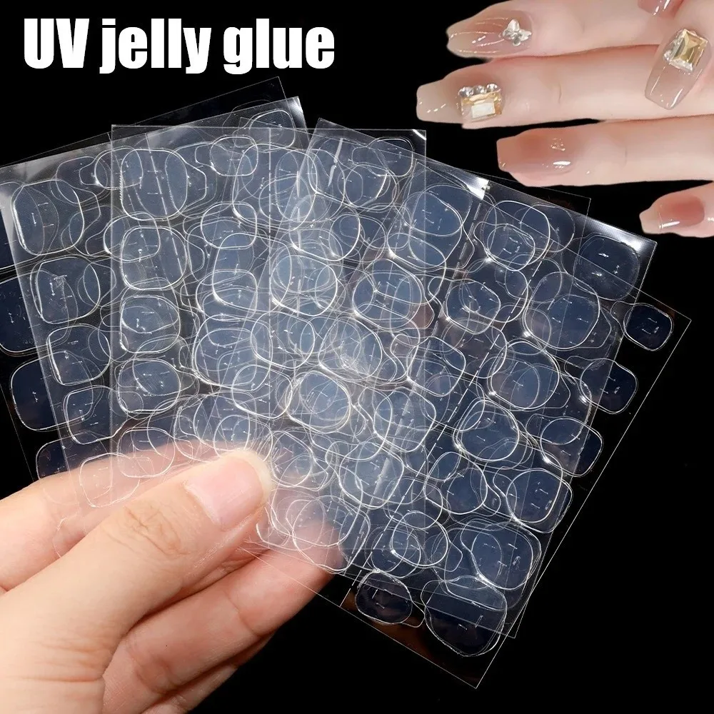 New Transparent Nail Jelly Glue False Nail Self Adhesive Nail Art Tape DIY Waterproof UV Jelly Nail Glue Extension Tool