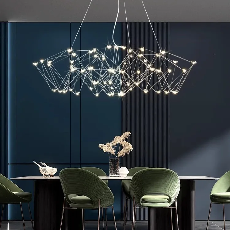 مصابيح مصممة فيلا المشاهير على الإنترنت الحديثة غرفة الطعام الإبداعية اليراع الغجر ضوء مكعب الفن غرفة المعيشة الثريا #2