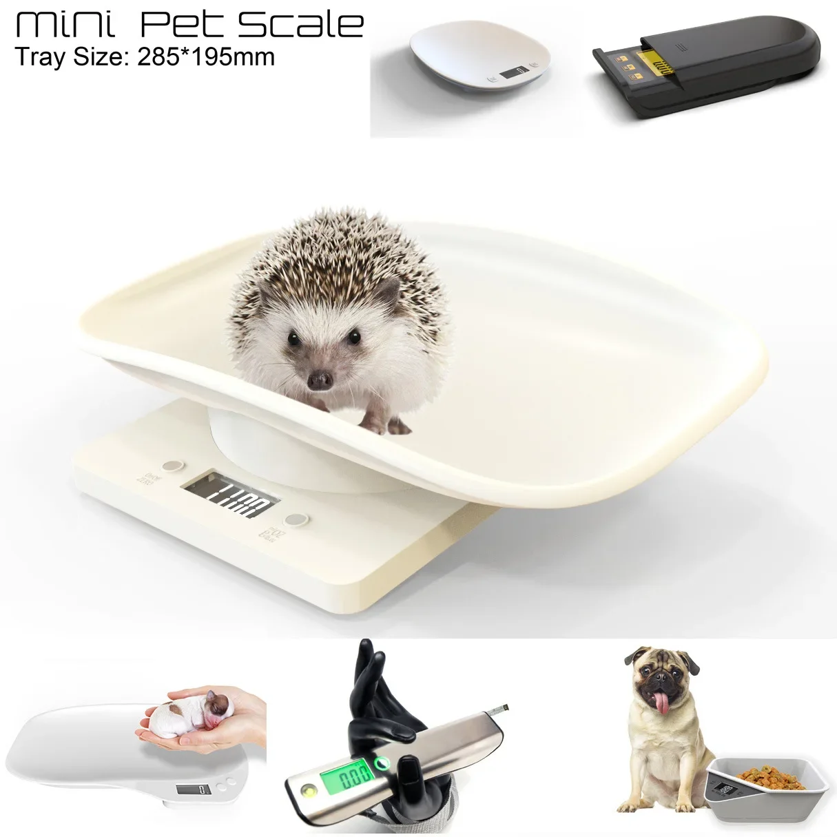 10KG Small Pet Scale Baking Kitchen Electronic Scale Tray Food Scale LCD Display Weighing Tools for Baby