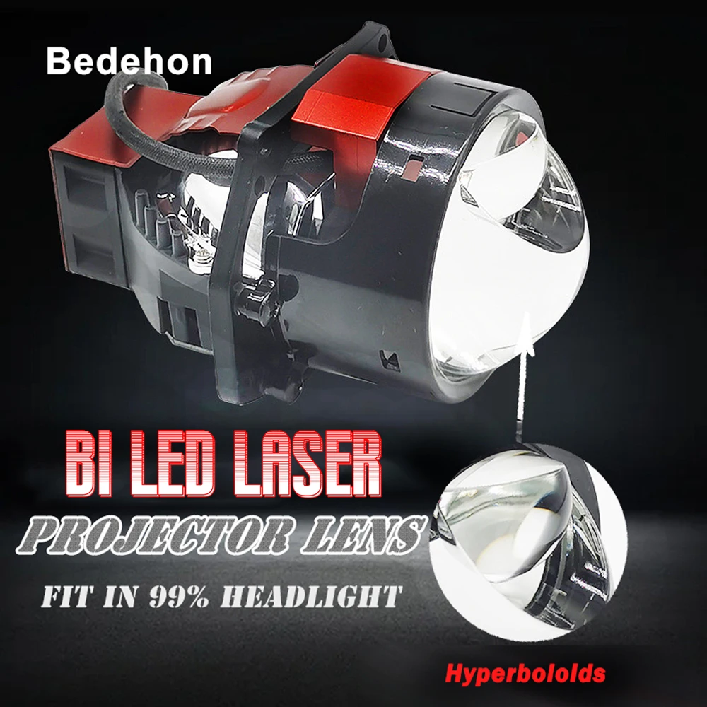 Bedehon 140W 3 Inch Bi LED Lenses Laser Hyperboloid LED Headlight For Car Moto Biled Projector Lenses Fit Hella 3R Bracket