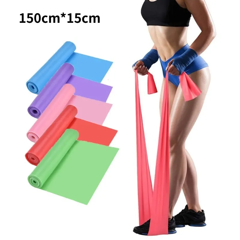 Natural Latex Resistance Bands, Elastic Workout Exercise Bands for Yoga Pilates Home Gym Fitness Training