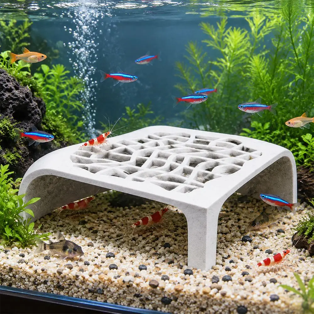 Hollow Hideout Aquarium Cave Shelter Flat Style Cave Structure Breeding Rest Cave Irregular Shape Rest Function