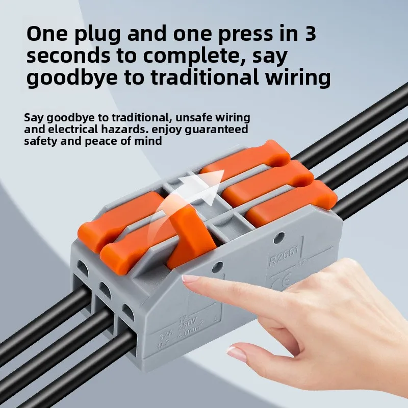 

500 шт. Light Touch, безболезненное нажатие, док-станция, с направляющей, ручкой, быстрой клеммной колодкой