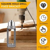 Cast Aluminum Square Hole Drill Bit Adapter Woodworking Tool High Quality Drill Fixed Bracket Easy To Use Durable