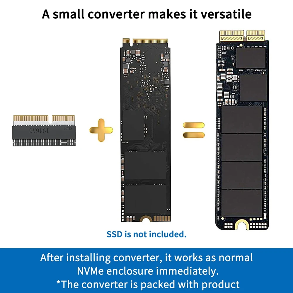 Imagem -06 - Nvme Gabinete Ssd Estojo de Armazenamento Portátil Terno para Apple Mac Imac Macbook Pro Air Usb c 3.2 12 Pinos 16 Pinos 2013 a 2023 Acasis-m.2