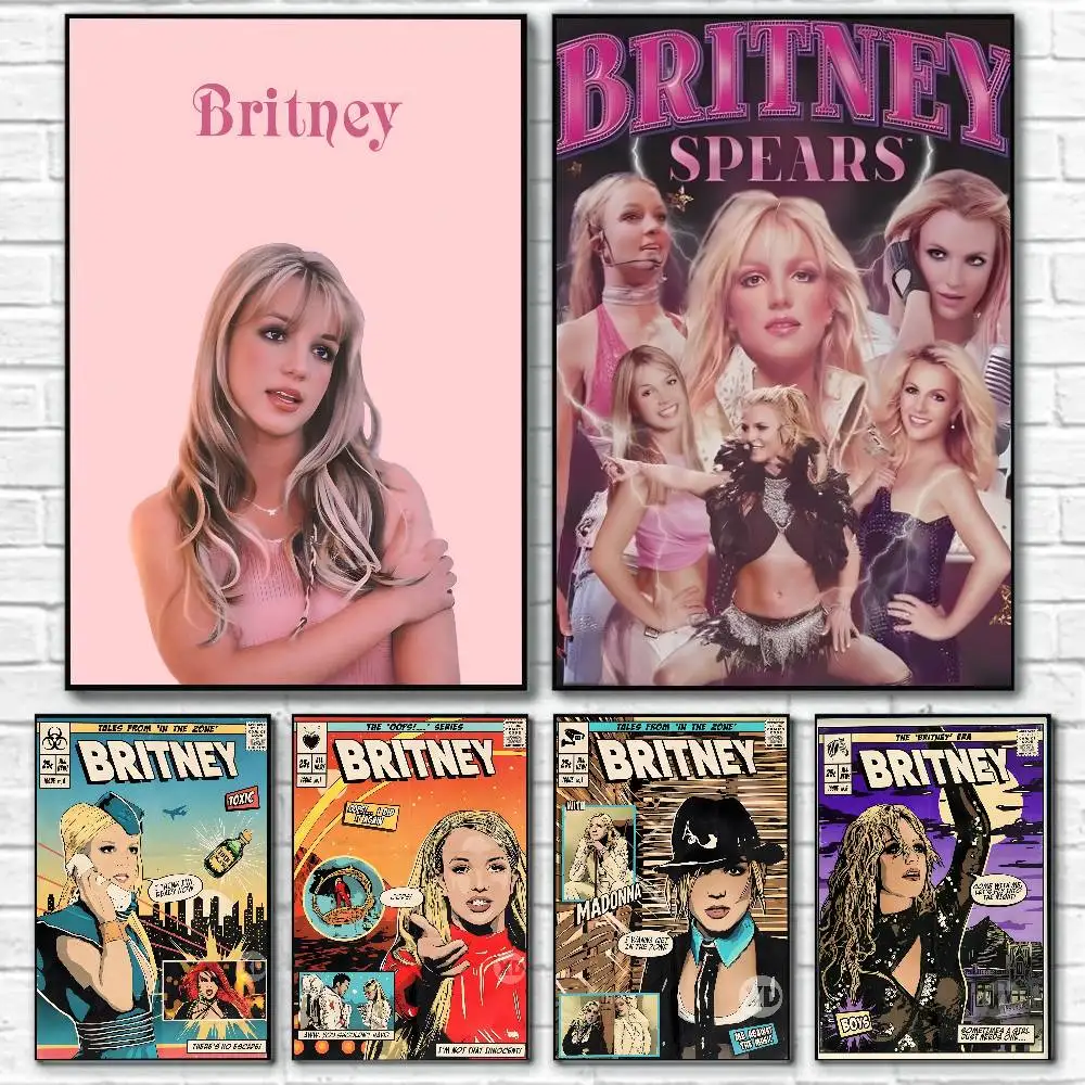 Póster de álbum Singer B-Britney S-Spears, pintura artística con impresiones, regalo de decoración para el hogar, dormitorio y sala de estar