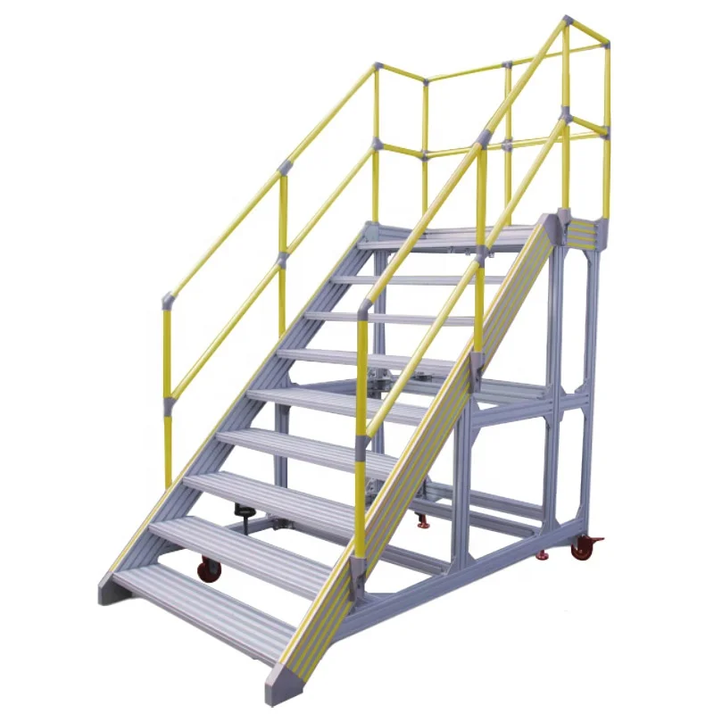 For Langle Working Platform and Stairs industrial automation aluminum profile stairway ladder transfer maintenance platform