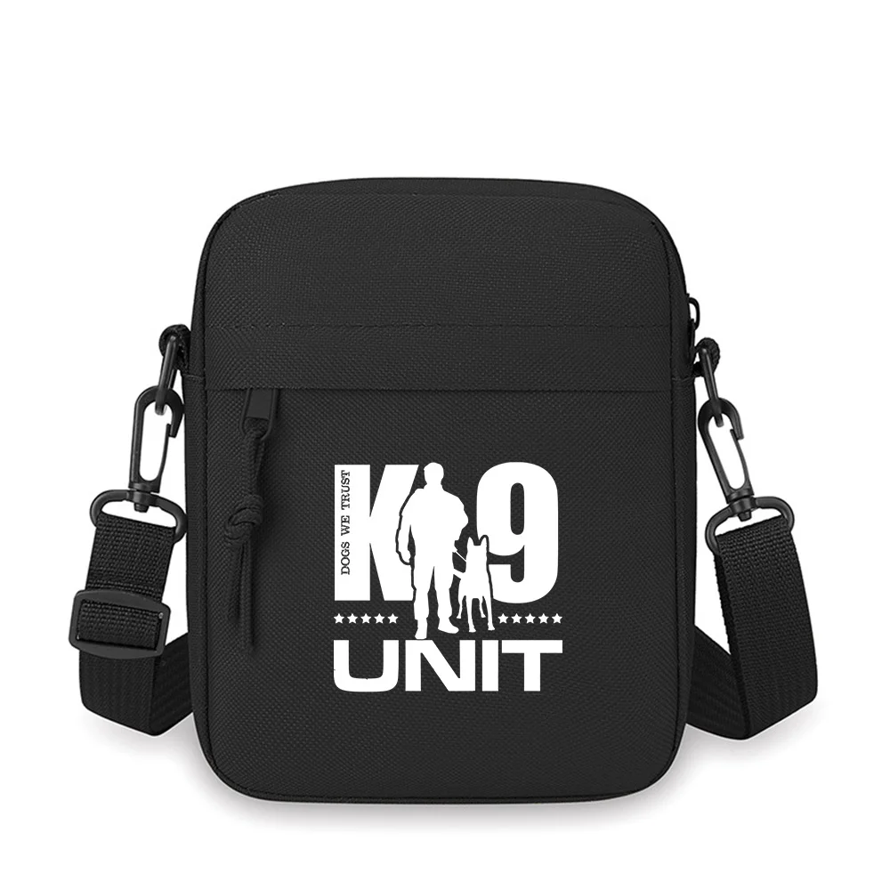 

K9 unit dog officer black white design Men Crossbody Bag Single Shoulder Women Cartoon Anime Film Printing Design Unisex