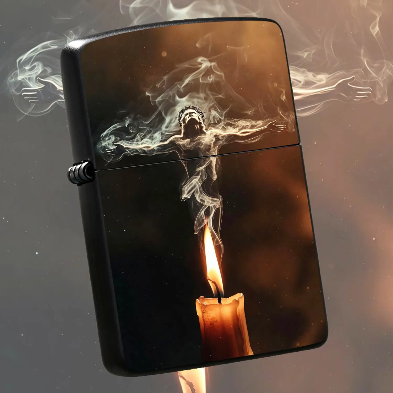 Creative Artistic Holy Figure Silhouette Candle Flame Lighter, Exquisite Aesthetic Portable Ignition Device, Ideal Practical Present For All Daily Occasions, Unique Decorative Functional Accessory For Home Car And Outdoor Use A Humorous An