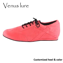 Venus Lure Customized 28 Colors Line Dance Sneakers Women Bright Pink Unisex Suede Sole Dance Shoes Sneakers