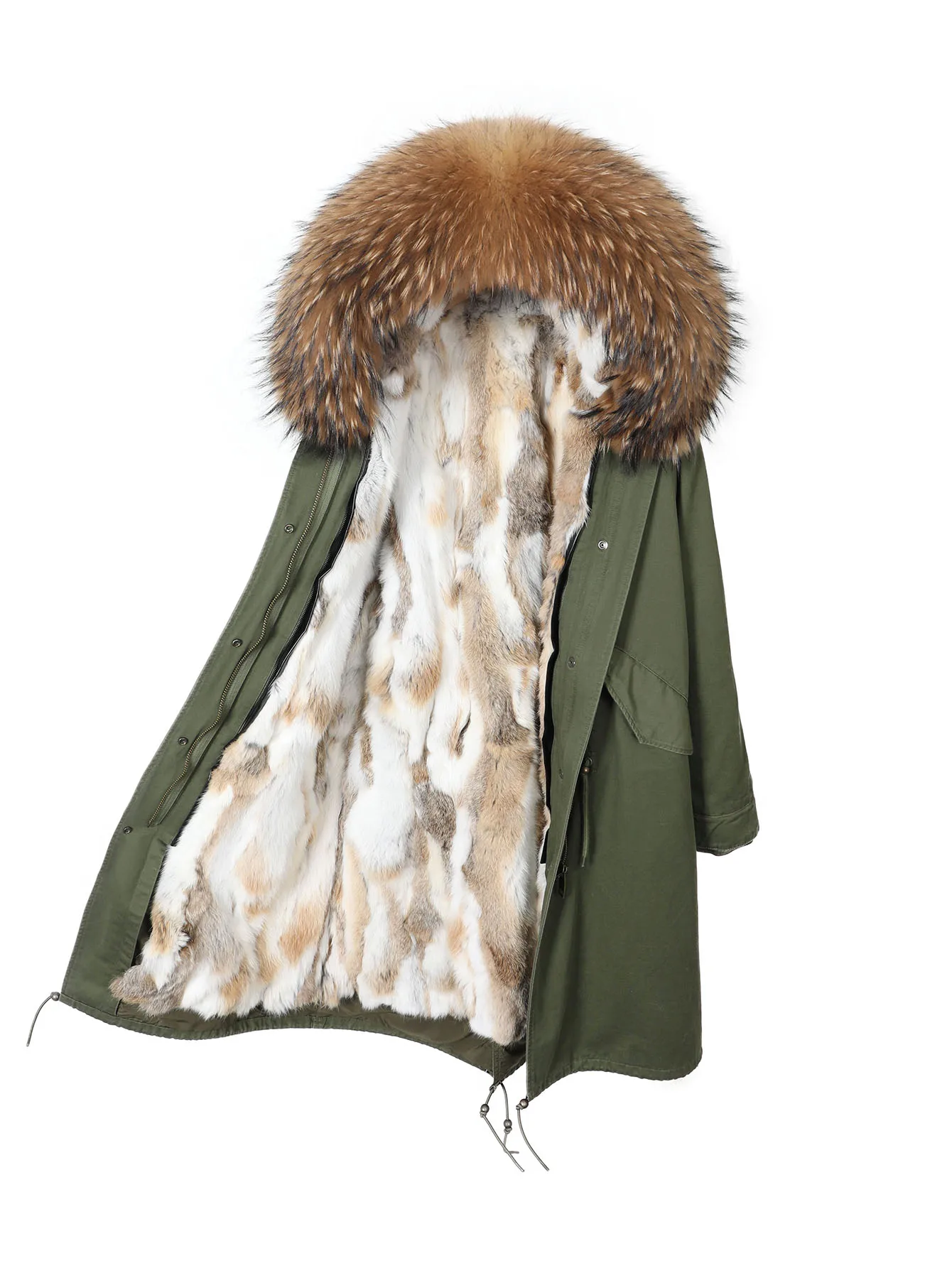 Maomaokong Extra lange Winter Frau Mantel Plus Größe Schwarz Parkas Natürliche Waschbären pelz kragen Echtpelz Futter Warme Jacke Mäntel