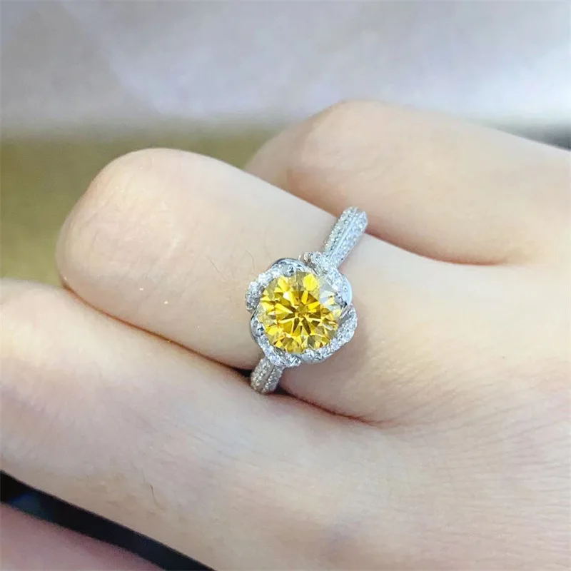 Luxurious & Eye-Catching Yellow Diamond Fancy Cut Ring For Women 2ct Moissanite PT950 Platinum | Fancy cut, gorgeous