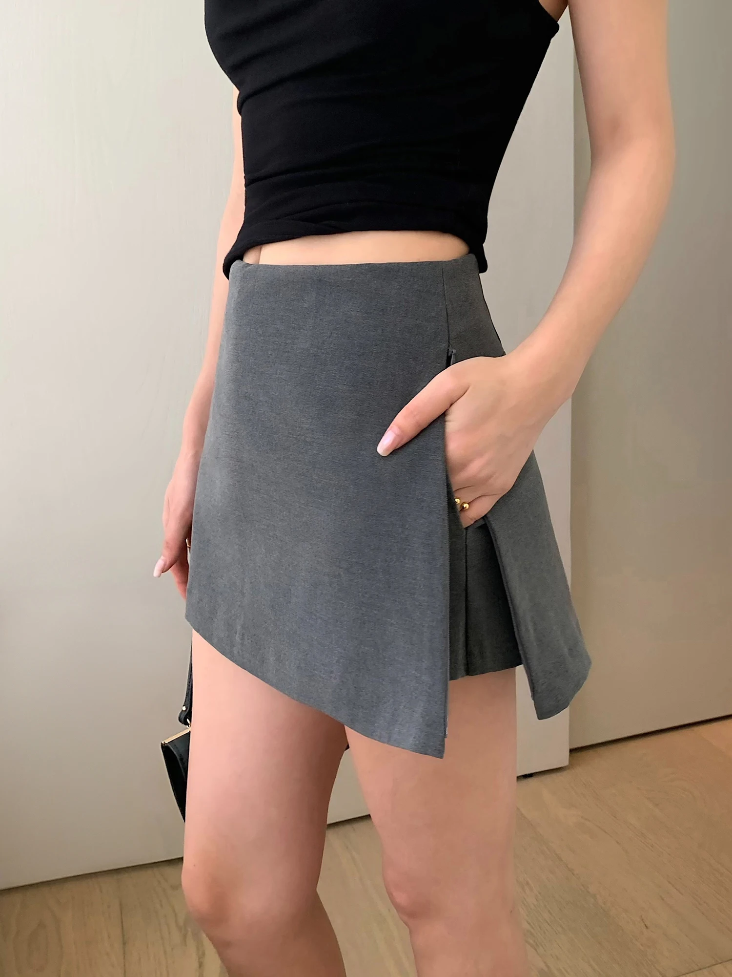 

Юбка-брюки NEVA HU Visual с эффектом двухслойности, удлиненная, для офиса, из полиэстера