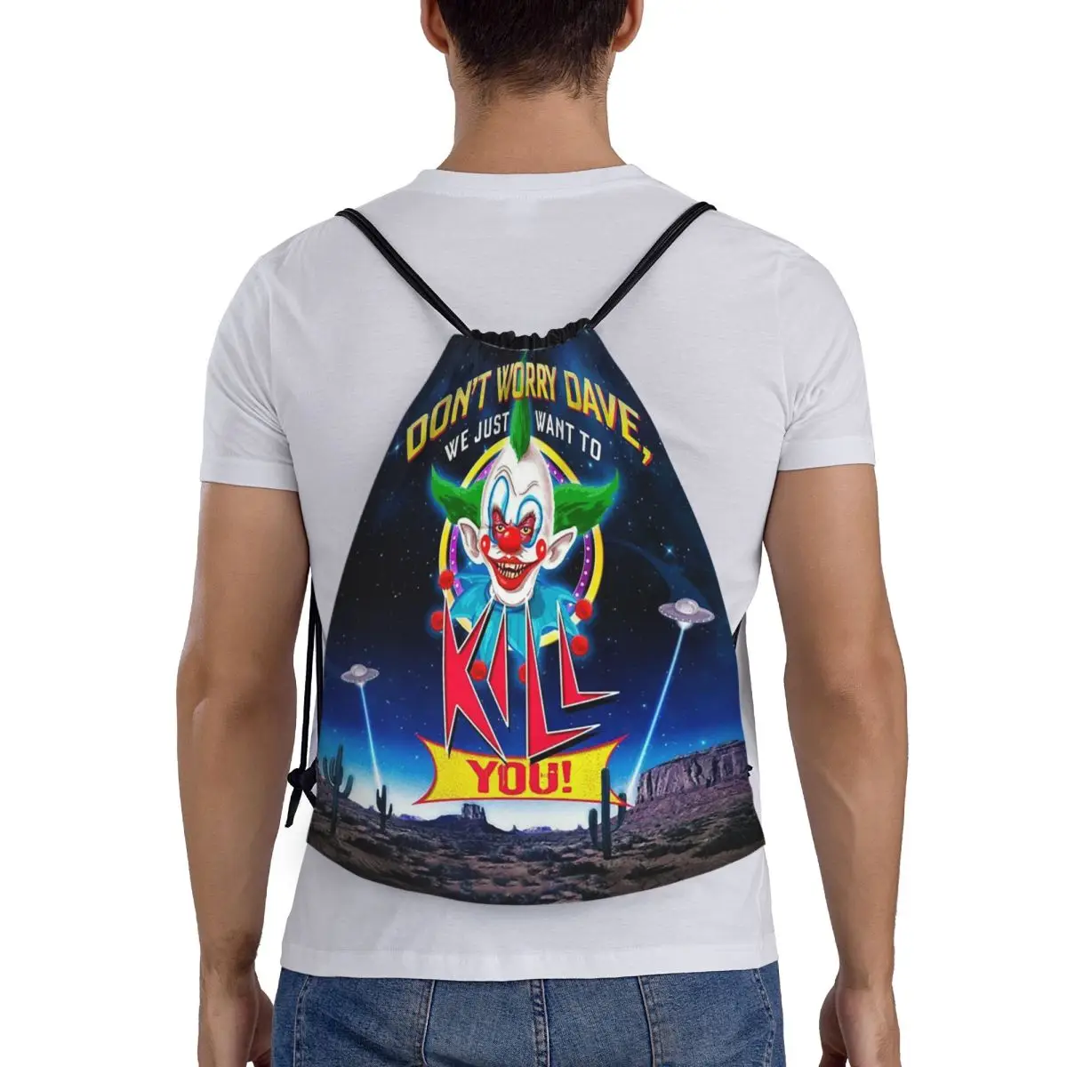 

Killer Klowns From Outer Space Backpacks Multi-function Portable Drawstring Bags Shoes Bag Book Bags For Travel School