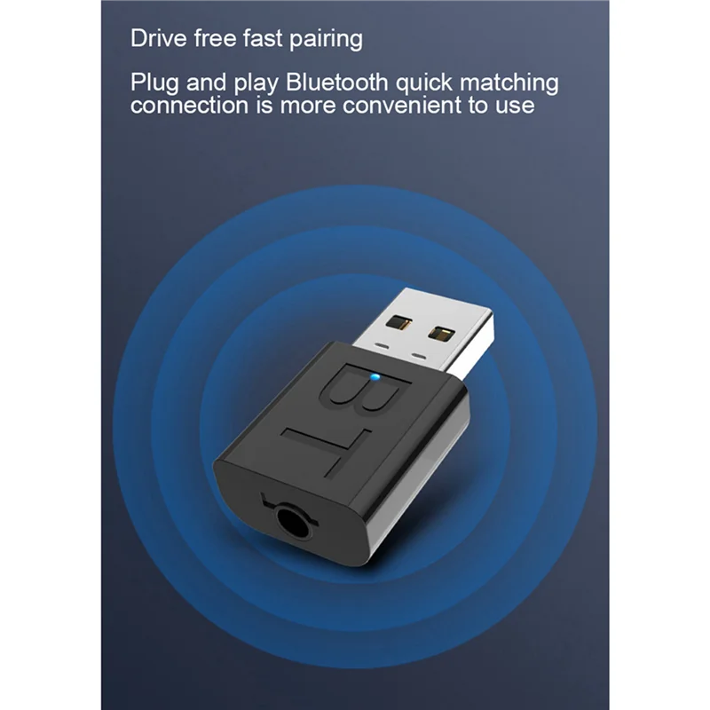 New-2X Bluetooth 5.0 передатчик приемник мини 3,5 мм разъем AUX аудио беспроводной адаптер светодиодный индикатор 2в1 автомобильный комплект USB-адаптер