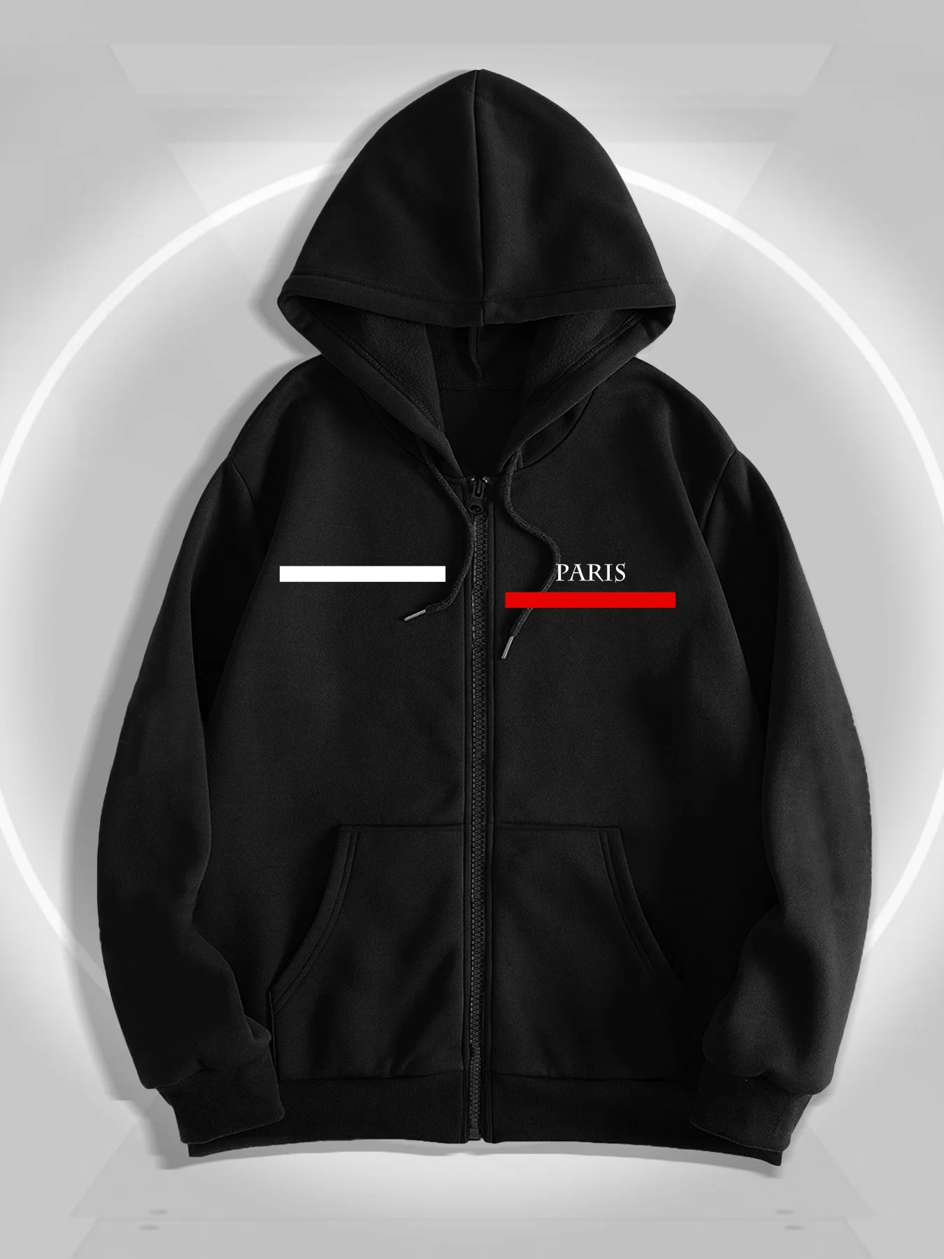 Letter Stripe Graphic Printed Mens Zip Up Fleece Hoodies Warm Winter Athletic Sportswear Sweatshirt Loose Workout