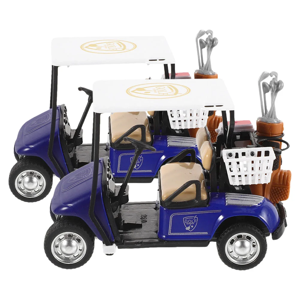 

2 Pcs Golf Cart Model Miniature Crafting Alloy Small Simple Figurine Models Cabinet Decoration Office Adornment