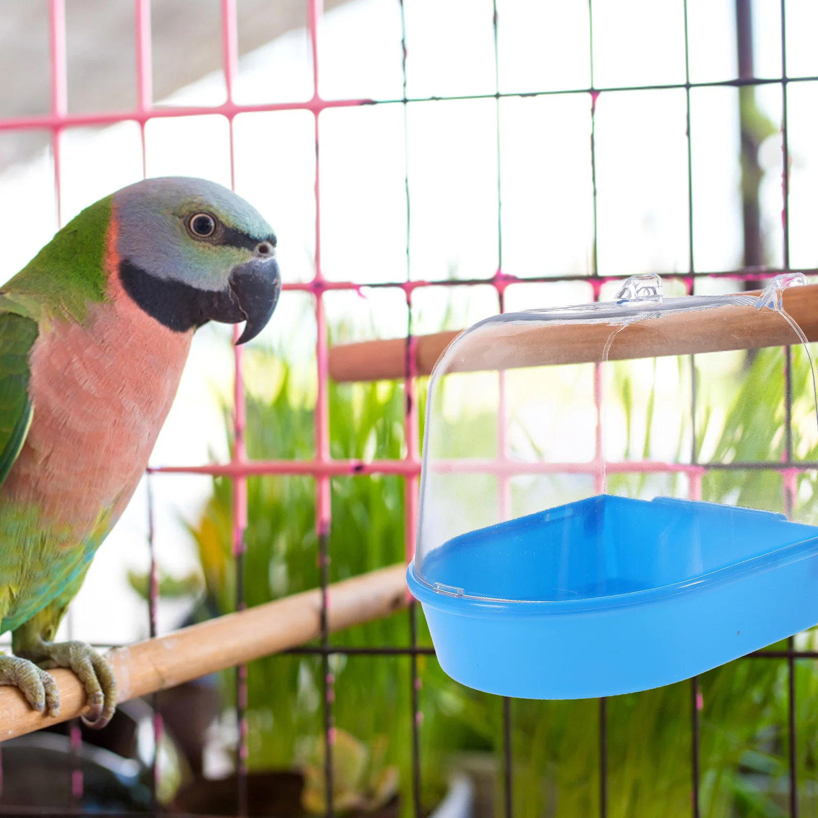 

Parrot Bath Basin Plastic Bird Cage Bathtub Durable Reusable Design Stress Relief Bird Bath for Cage Parrot Bathing Tub
