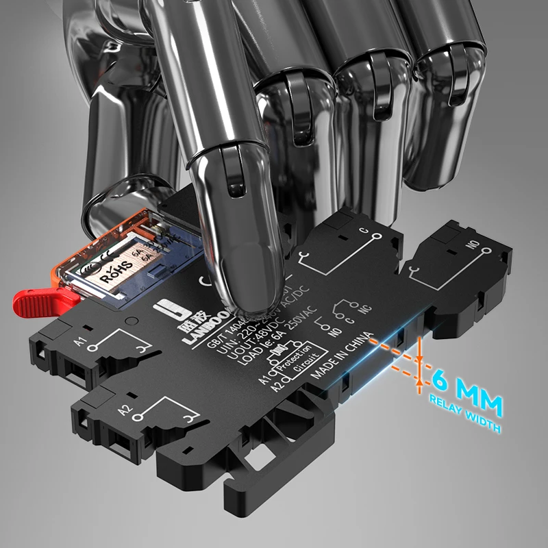 LANBOO 10Pcs/Box LBJ6A Ultra-thin Relay with Screw-in Wiring,LED Indicator,Suitable for Industrial Relays in Control Cabinets