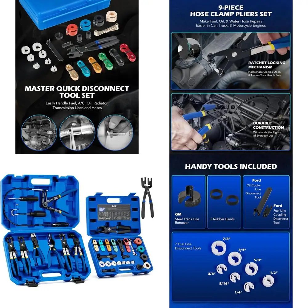 

Набор инструментов для отсоединения топливопровода и хомутов Orion Motor Tech, набор инструментов для главного отсоединения 35 шт. с плоскогубцами для отсоединения топливного кондиционера