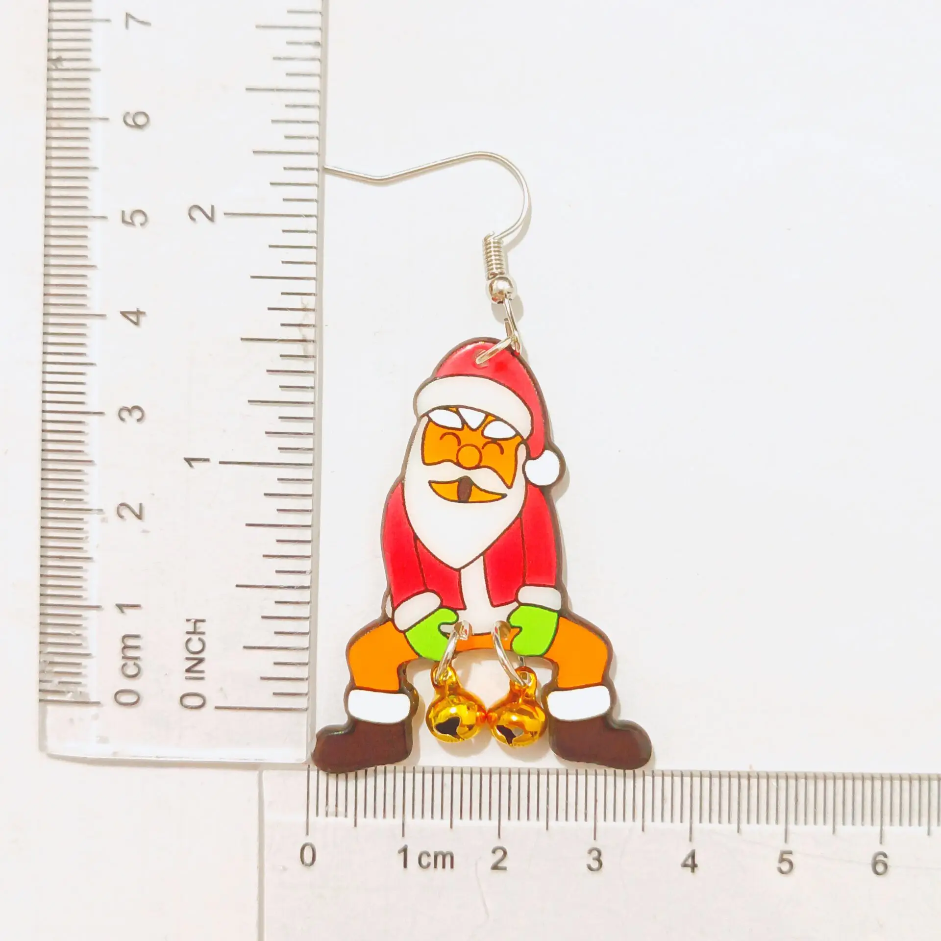 Double Sides Acrylic Santa Claus Reindeer Biscuit Man Earrings for Women Pendant Sweater Frog Hand Bell Ear Rings Christmas Gift