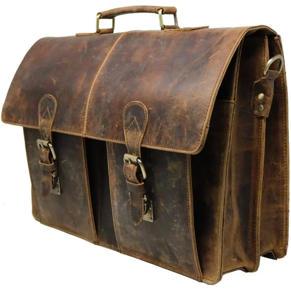

16 Men's Genuine Leather Laptop Messenger Bag - Stylish Professional Shoulder Bag