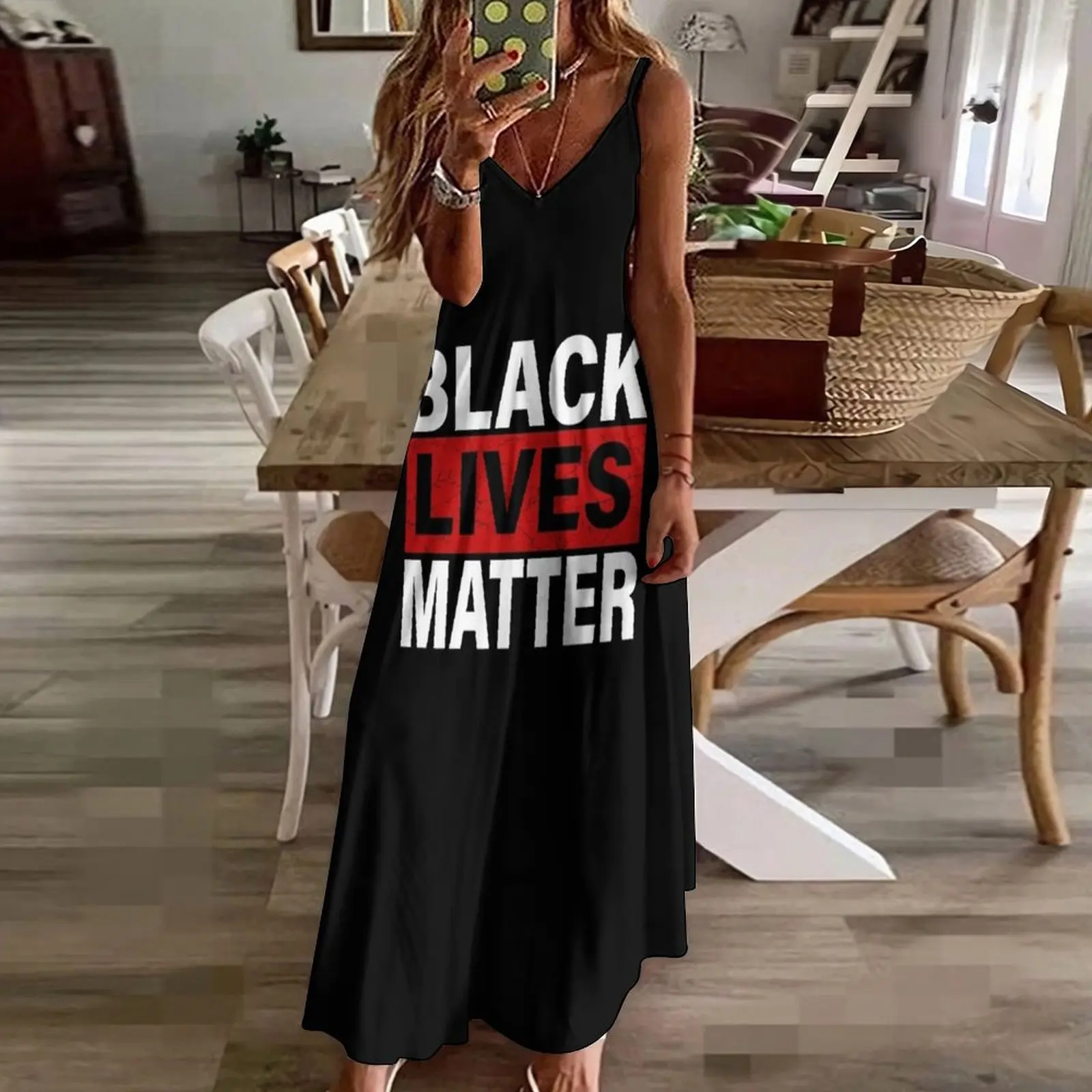 Camiseta Black Lives Matter con nombres de victimas - Vestido largo sin mangas BLM, ropa de verano para mujer, vestido 2025