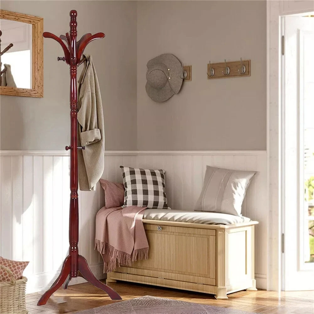 Wooden Rack Coat Rack Tree Coat Racks for Bedroom, Office