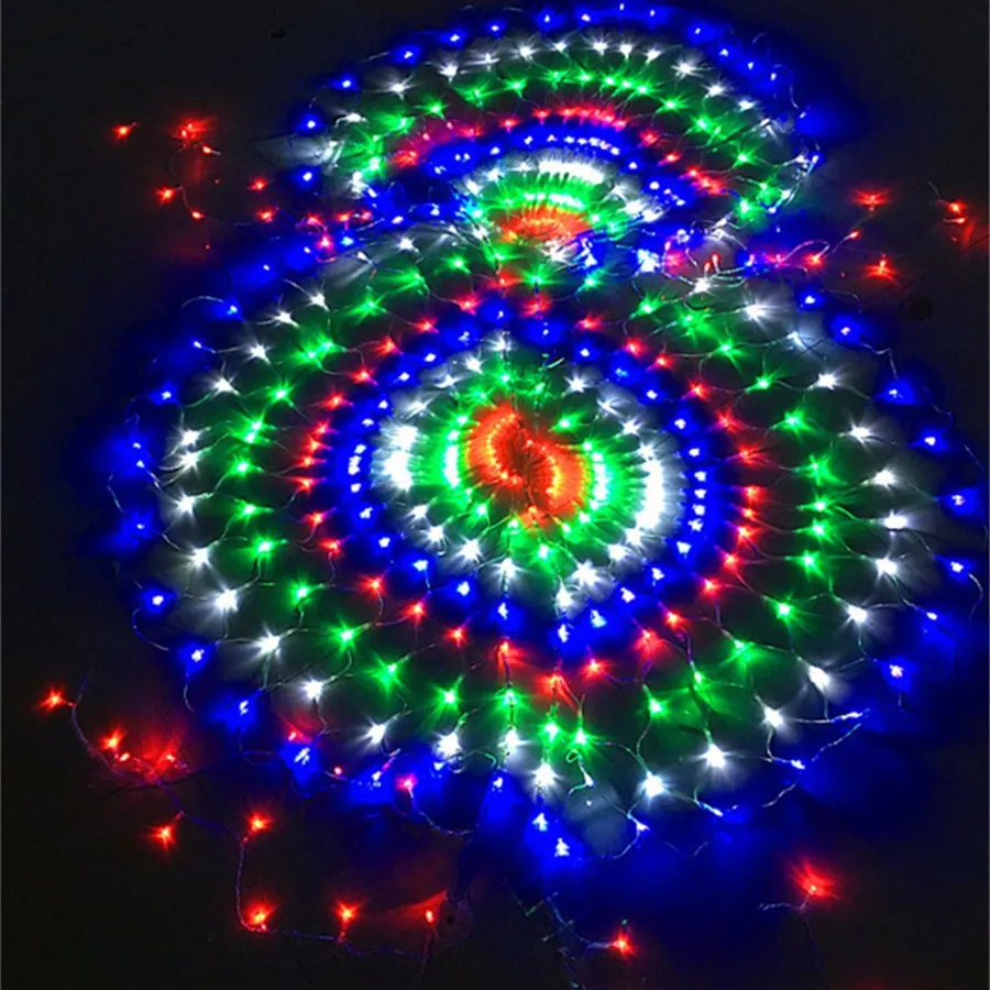 2024 New Year Christmas Decor String Lights Outdoor Waterproof 3M LED Peacock Mesh Fairy Lights for Wedding Garland Party Garden
