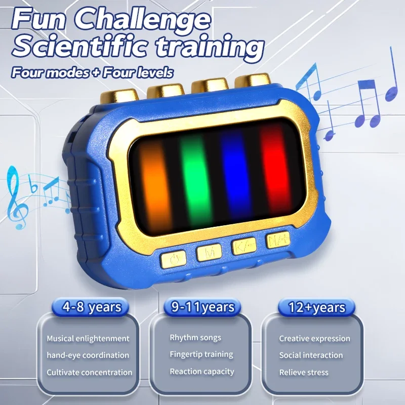 Finger Handheld Rhythm Game Machine, Poppit Fidget Toy, Pocket-Sized Educational Fun Play for Stress Relief