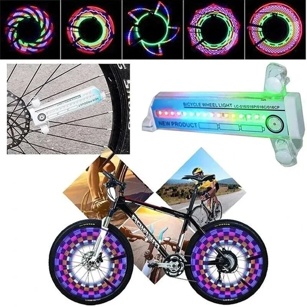 Bike Wheel Light Bicycle Spoke Light Safety Tire Light 30 Different Patterns Change Without Battery Waterproof Bike Accessories