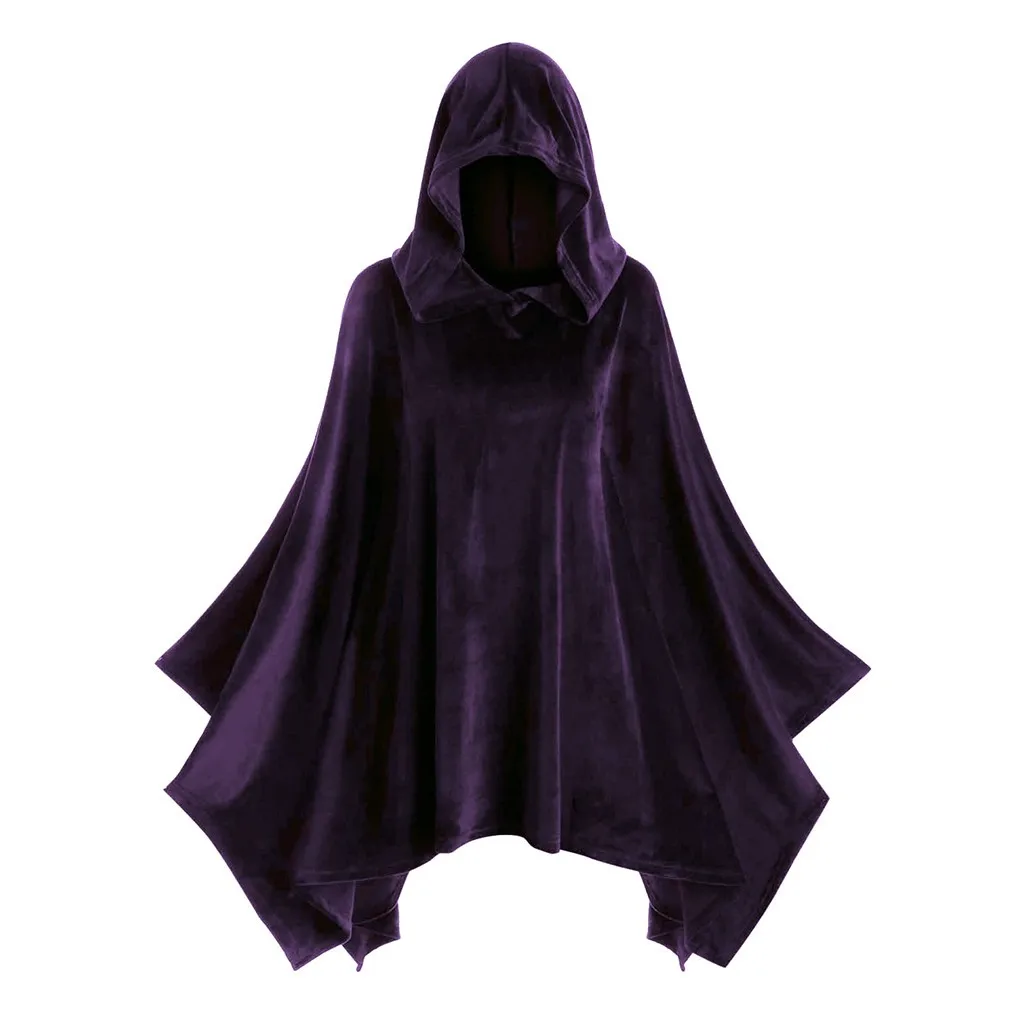 Hooded Cape Halloween cos Costume Death Cloak Medieval Hooded Cloak Cosplay Clothing Party Clothes Witch Vampire Long Cape Cloak